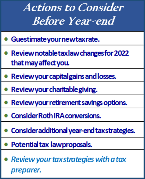 Actions to Consider Before Year-End, Financial 1 Tax